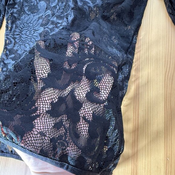 Atitzia Babaton Mesh Long Sleeve Top Corporate Goth Whimsigoth Feminine Lace XS - Picture 4 of 11